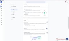 Options de profil de puissance