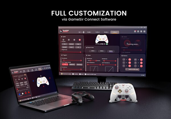 Le logiciel GameSir Connect permet aux utilisateurs de personnaliser les fonctions du Cyclone 2 (Source de l'image : GameSir)