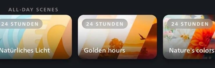 Capture d'écran de l'utilisateur des nouvelles scènes de jour Philips Hue. (Source de l'image : Hueblog.de)