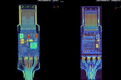 Apple Câble Thunderbolt dans un scanner. (Source de l'image : Lumafield Voyager)