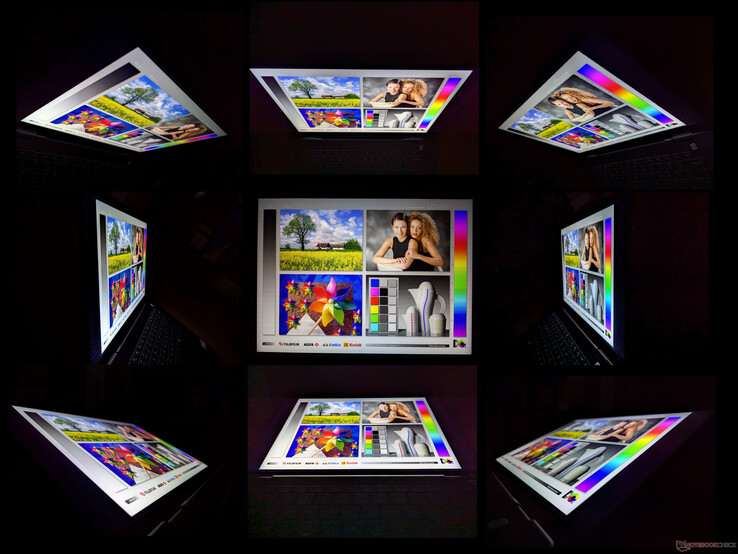 Grand angle de vision des mini-LED sans dégradation du contraste ni effet d'arc-en-ciel. Le panneau est parfait pour les orientations convertibles