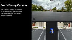 La caméra frontale du Cybertruck sert à se garer (image : Tesla)