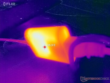 L'adaptateur CA atteint plus de 35°C lorsque les charges sont élevées