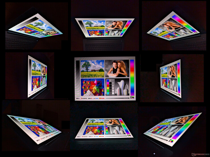 Angles de vision OLED étendus. Un effet arc-en-ciel devient visible sous des angles extrêmes