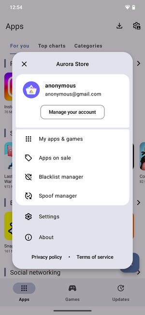 L'Aurora Store vous permet de télécharger et de mettre à jour des applications à partir de Google Play grâce à une connexion anonyme (Source : AuroraStore)