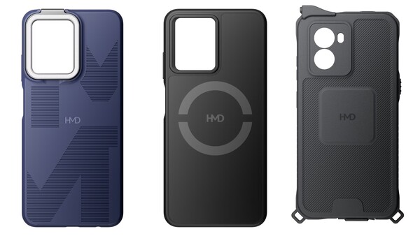 Les étuis fonctionnels pour le HMD Fusion sont appelés Fusion Outfits et peuvent ajouter la recharge sans fil ou une meilleure protection contre les intrusions. (Source de l'image : HMD)