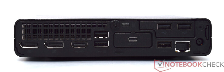 Arrière : 2x DisplayPort 1.4, HDMI 2.1, 3x USB Type-A 10 Gbit/s, 2x USB Type-A 2.0, USB Type-C 10 Gbit/s, RJ45 GBit-LAN, connecteur d'alimentation