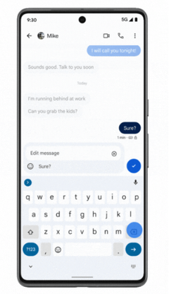 Une nouvelle mise à jour de Android permettra aux utilisateurs de Google Messages de modifier les messages envoyés. (Image via Google)