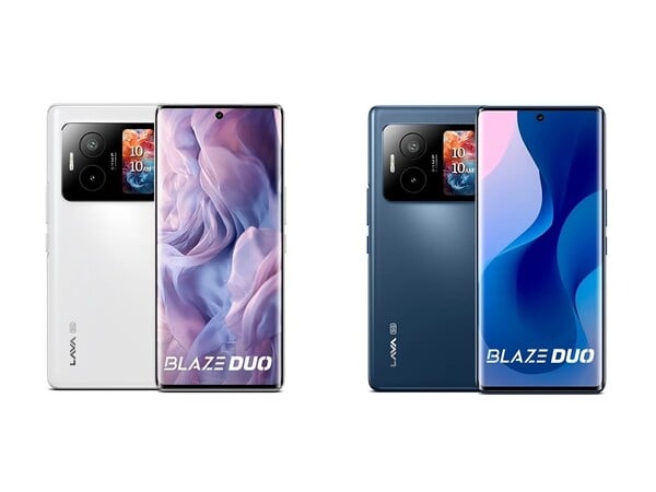 Le Lava Blaze Duo est disponible en blanc et en bleu. (Source de l'image : Lava)