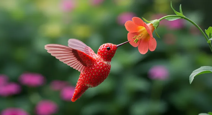 Image générée par Imagen 3 à partir de l'expression "oiseau fraise" (Source de l'image : Google)