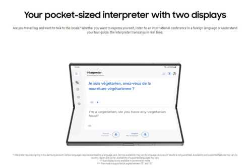 Galaxy Interprète Z Fold 6 (image via Samsung)