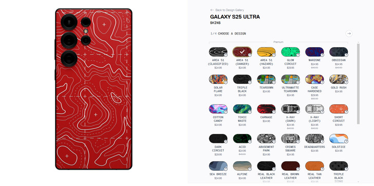 Galaxy S25 Ultra Dbrand skins (Image source : Dbrand)