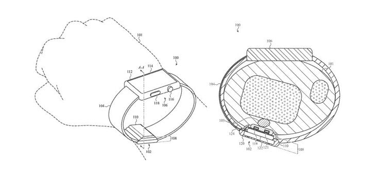 Zu sehen ist eine SmartApple's concept of blood pressure measurement on a smartwatch. (Source de l'image : Apple)watch mit Blutdruckmessung (Bildquelle : Apple)