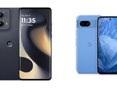 Le Motorola Edge 2024 est disponible à l'achat en noir uniquement, tandis que le Pixel 8a est disponible en quatre couleurs, dont Bay (bleu). (Source de l'image : Motorola, Google - édité).
