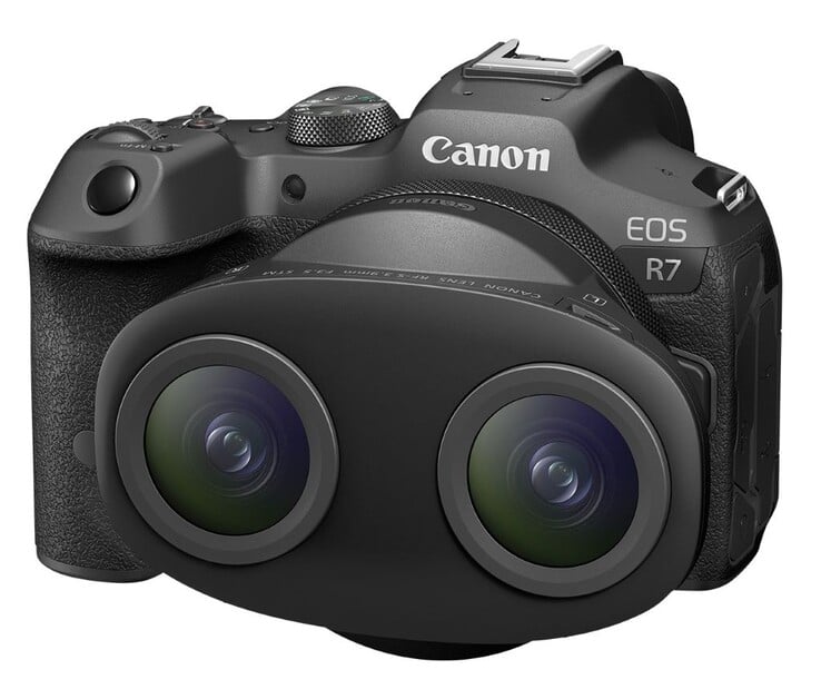 L'appareil photo sans miroir Canon EOS R7 est le seul modèle compatible avec l'objectif Dual Fisheye. (Source : Canon)