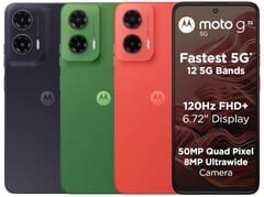 Le Moto G35 5G est disponible en vert feuille, noir nuit et rouge goyave (Image source : Motorola)