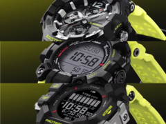 De haut en bas, la Casio G-Shock Gravitymaster GRB300RY-1A9, la Mudman GW9500MRY-1A9 et la Rangeman GPRH1000RY-1A9. (Source de l&#039;image : Casio)