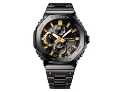 La Casio G-SHOCK GMC-B2100ZE-1A avec ses accents noirs et dorés. (Source de l&#039;image : Casio)