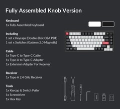 Le Keychron Q1 HE est livré avec tout ce dont vous aurez besoin pour commencer à utiliser et à modifier le clavier. (Source de l'image : Keychron)