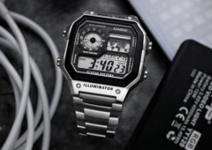 La Casio AE-1200WHD-1AV, qui ne coûte que 13 dollars de plus que la montre de base AE-1200WH-1A en raison de ses éléments métalliques. (Source de l&#039;image : MTR Watches)