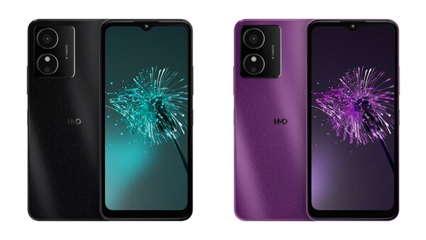 Le HMD Aura est disponible dans les coloris Shadow Black et Electric Purple (source : HMD)