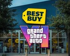 Magasin Best Buy avec le logo de GTA 6.