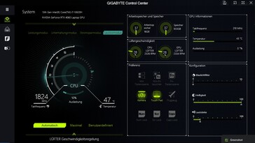 Le centre de contrôle Gigabyte