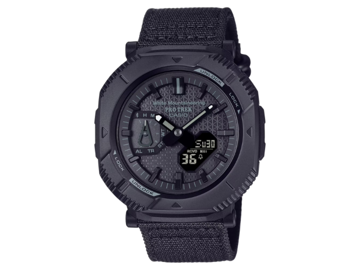 La Casio Pro Trek x White Mountaineering PRJ-B001WM-1 est désormais disponible en Europe. (Source de l'image : Casio)