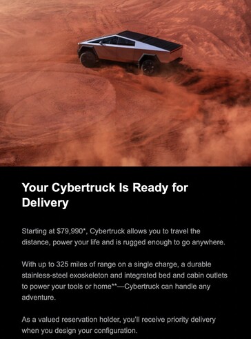 Tesla envoie les invitations à la livraison du Cybertruck à 79 990 $