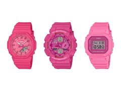 De gauche à droite - Casio G-Shock GMA-P2100PP-4A, GMA-S140PP-4A, et GMD-S5610PP-4. (Source de l&#039;image : G-Central)