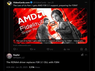 Kepler_L2 AMD FSR 4 X post (Image source : X)