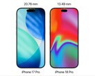 Île dynamique de l'iPhone 17 Pro par rapport à l'iPhone 18 Pro annoncé par la rumeur.
