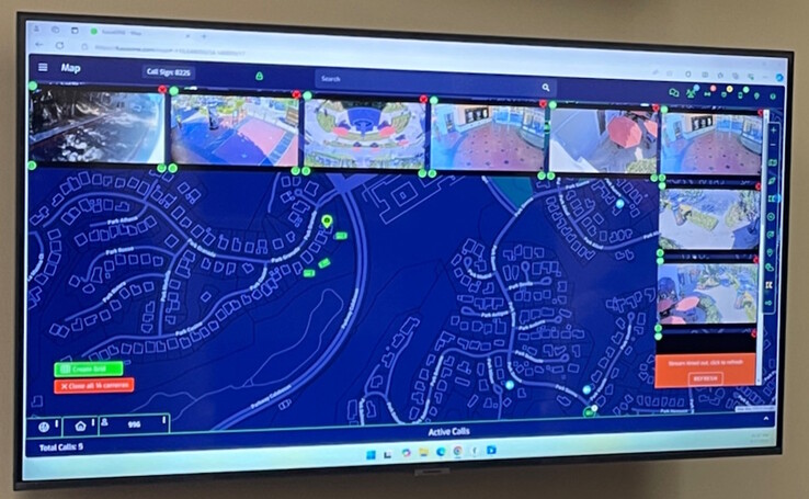 Les appels au centre de surveillance du LASD sont immédiatement cartographiés et toutes les caméras proches peuvent être visionnées en temps réel. (Source de l'image : ASM Jacqui Irwin sur X)