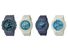 De gauche à droite, Casio GA-110AS-2AJF, GA-2100AS-5AJF, GA-2100AS-2AJF et GA-110AS-5AJF. (Source de l&#039;image : Great G-Shock World, Yahoo Japan)