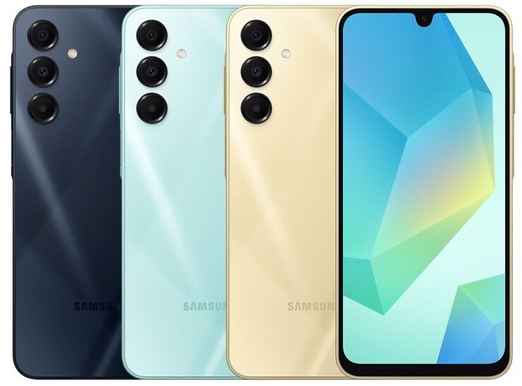 Samsung Galaxy A16 5G en bleu, noir, or et vert clair (Image source : Samsung))