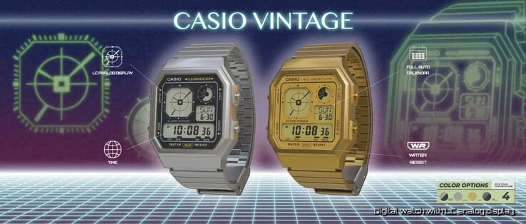 Les montres Casio A130WE-1A (à gauche) et Casio A130WE-9A (à droite). (Source de l'image : Casio)