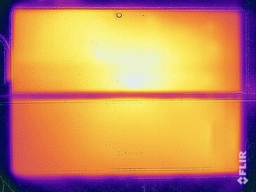 Températures de surface des essais sous contrainte (en bas)