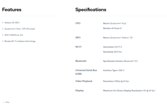 Snapdragon G1 Gen 1 - Caractéristiques. (Source : Qualcomm)