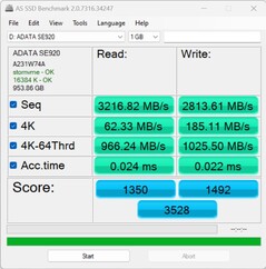 Connexion : USB 4 (40 GBit) | Taille des données : 1 GB sur le Minisforum AtomMan X7 Ti