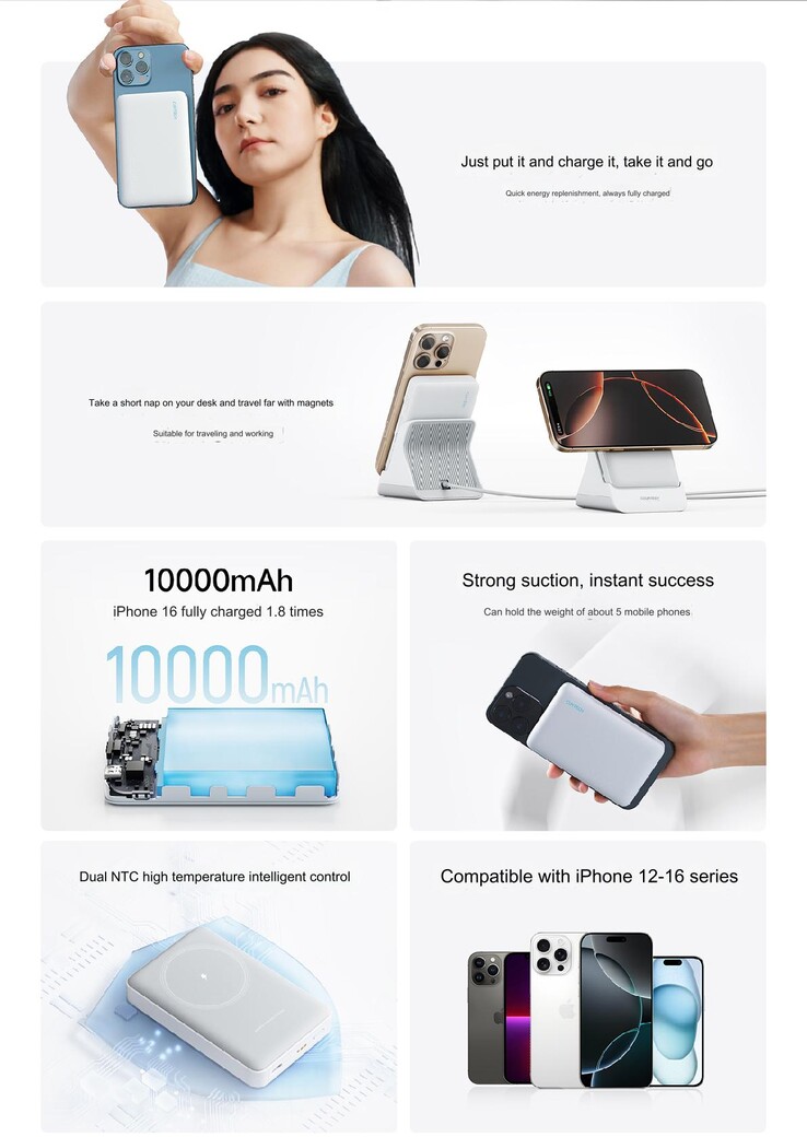 Principales caractéristiques du power bank (Image source : Cuktech - machine translated)