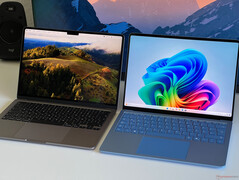 MacBook Air 13 M3 (à gauche) vs Surface Laptop 13 (à droite)