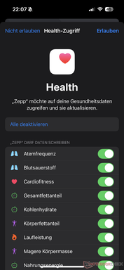 Apple Synchronisation de la santé