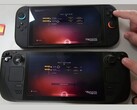 La Nintendo Switch 2 (en haut) et la Steam Deck OLED (en bas) exécutant No Man's Sky côte à côte. L'image met en évidence la différence de temps de chargement observée lors des tests. (Source de l'image : The Phawx sur YouTube)
