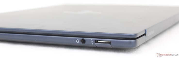 A droite : casque 3,5 mm, USB-A (5 Gbps)