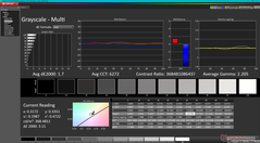 Niveaux de gris avant calibration (vs. P3)