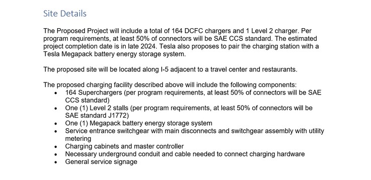 La proposition accordée pour le plus grand Supercharger Tesla du monde à Coalinga