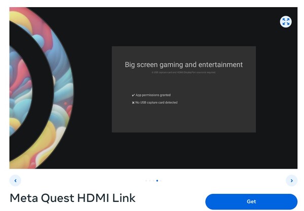 L'application Meta Quest HDMI Link est pour l'instant sur App Lab. (Source de l'image : Meta)