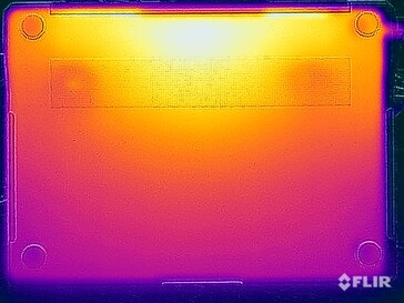 Températures de surface pendant l'essai de résistance (en bas)