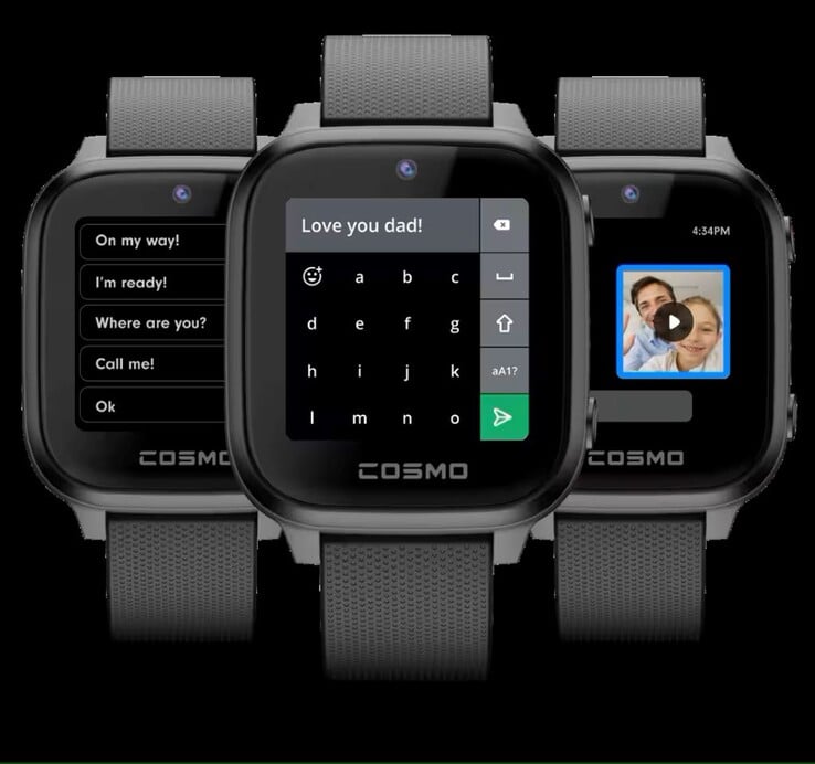 Le JrTrack 4 peut uniquement envoyer et recevoir des textes avec des photos et des vidéos à des contacts approuvés. Les appels téléphoniques ne peuvent être passés qu'à des contacts approuvés. (Source de l'image : Cosmo Technologies)