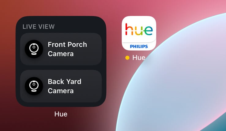 Le futur widget de flux vidéo sécurisé en direct de Philips Hue. (Source de l'image : Philips Hue)